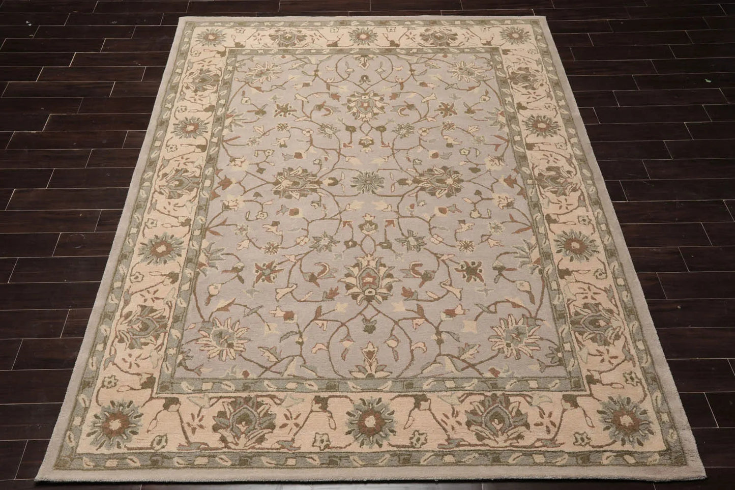 LoomBloom Multi Sizes Taupe Traditional Agra Hand Tufted  Wool Oriental Area Rug