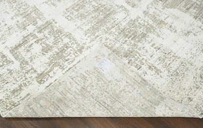 Multi Size Ivory, Gray Color Hand Knotted 100% Wool Modern & Contemporary Oriental Area Rug
