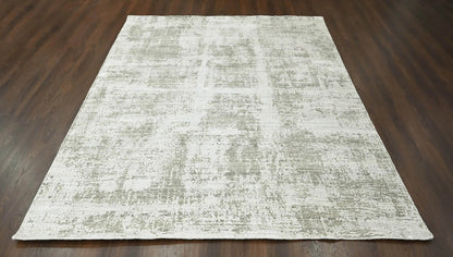 Multi Size Ivory, Gray Color Hand Knotted 100% Wool Modern & Contemporary Oriental Area Rug