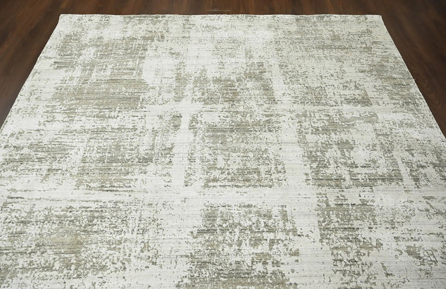 Multi Size Ivory, Gray Color Hand Knotted 100% Wool Modern & Contemporary Oriental Area Rug