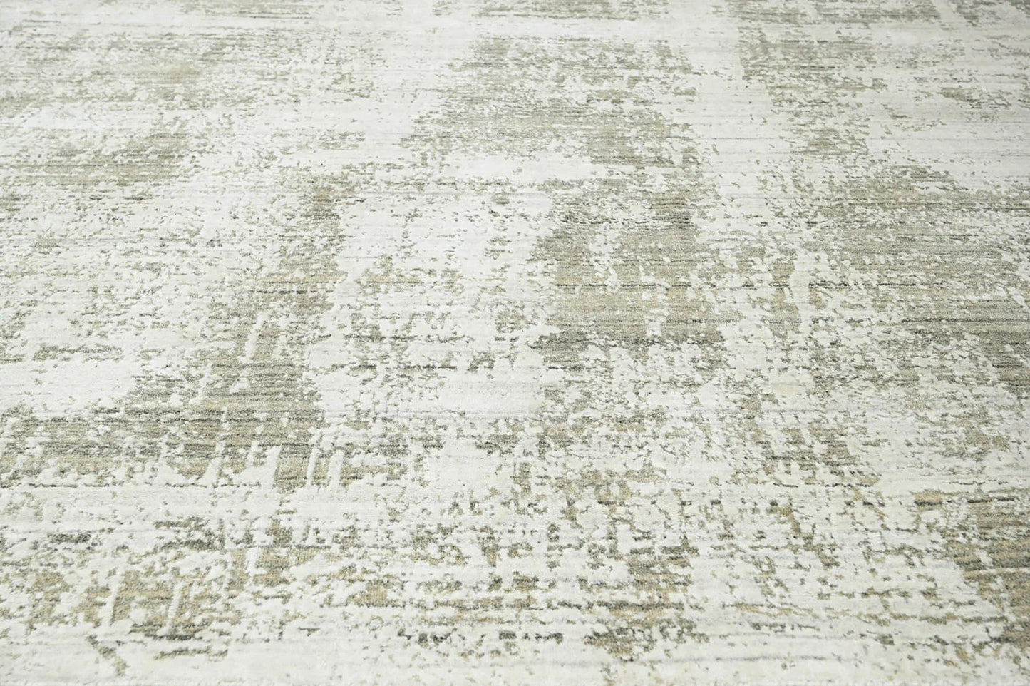 Multi Size Ivory, Gray Color Hand Knotted 100% Wool Modern & Contemporary Oriental Area Rug