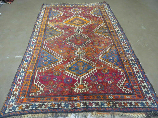 4' X 7' Antique Handmade Tribal Turkish Wool Rug Nice