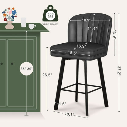 Modern Swivel Counter Height Bar Stools Set of Four