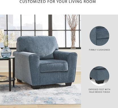 Modern Upholstered Accent Chair In Blue For Living Room