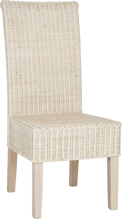 Grey Wicker Rattan 18 Inch Dining Chair For Living Room Safavieh