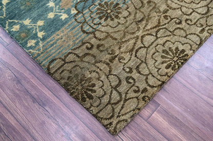 LoomBloom 3' 10'' x5' 11'' Teal Hand Knotted Transitional Oushak Wool Oriental Area Rug