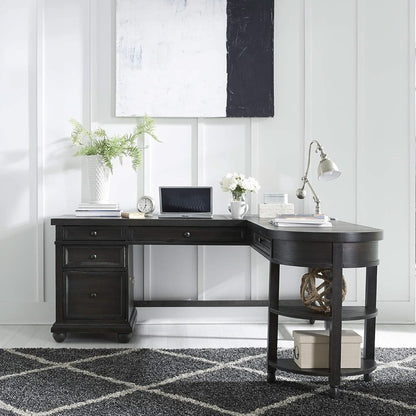 L Shaped Workstation With Integrated Charging Ports