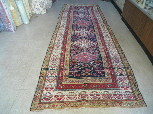 4' X11' Antique Handmade Turkish Anatolian Wool Corridor Kalegy Runner Rug
