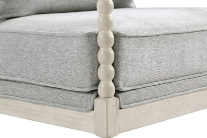Spindle Accent Chair Smoke Grey Textured Upholstery