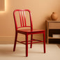 Commercial Grade Red Metal Indoor Outdoor Chair For Dining