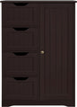 Brown Wooden Bathroom Floor Cabinet With 4 Drawers