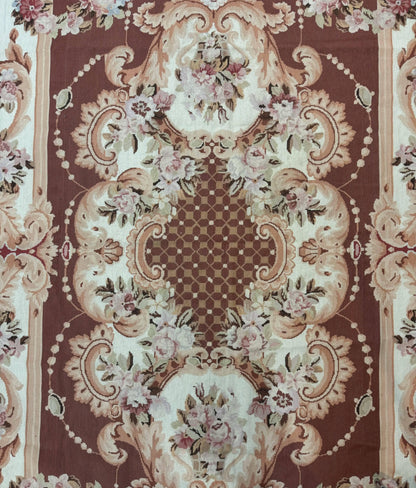 Vintage Needlepoint Rug 6x9, Aubusson Rug, Flatweave Wool Elegant Carpet, Medium Size, French European Design
