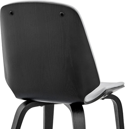 Gray Faux Leather Accent Dining Chair For Kitchen Table