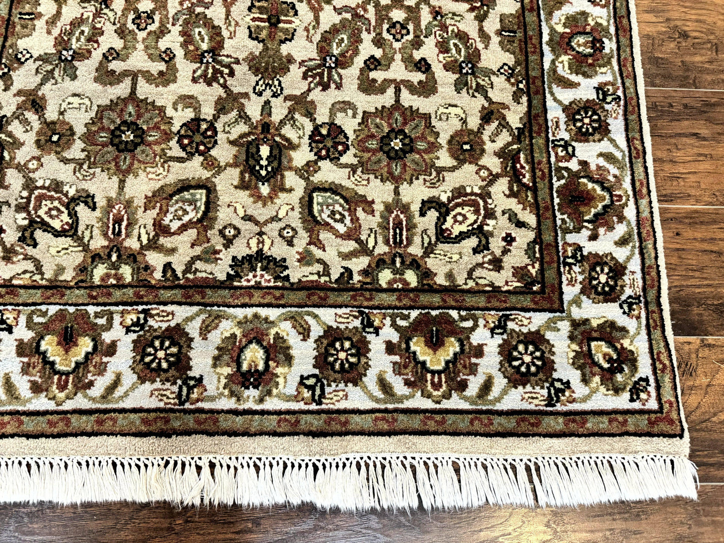 Pak Persian Rug 4x6, Floral Allover Vintage Oriental Carpet, Handmade Wool Rug