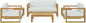 Natural White Teak Wood Outdoor 6-Piece Sectional Sofa Set