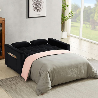 Velvet Sofa Bed With Adjustable Sleeper For Small Spaces