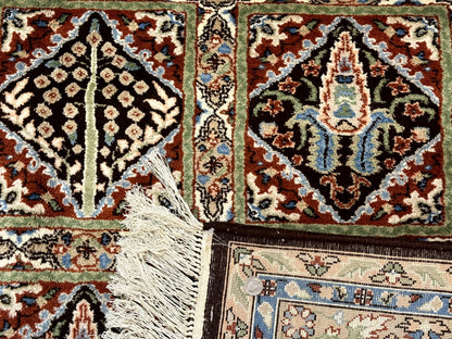 Sino Persian Rug 8x10, Panel Design, Brown, Multicolor, Wool, Cedar Trees
