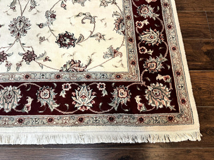 Ivory and Burgundy Pak Persian Rug 6x9