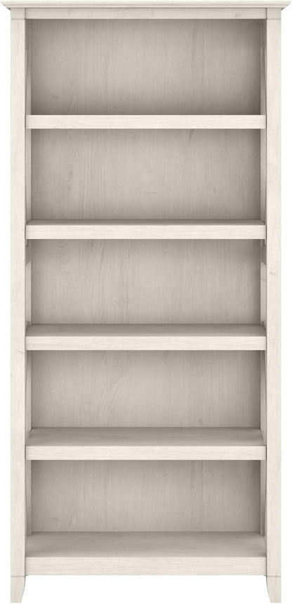 Tall 5 Shelf Bookcase Linen White Oak Modern Farmhouse
