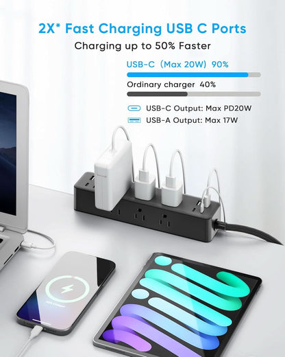 Desk Clamp Power Strip With 17-in-1 Hub And 40W Fast Charge