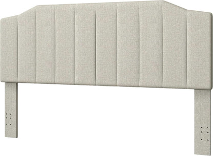 Linen Upholstered King Size Headboard with Easy Assembly