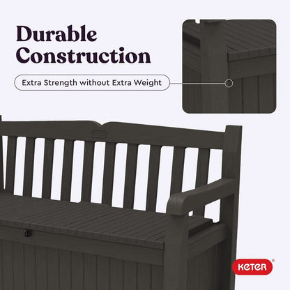 70 Gallon Outdoor Storage Bench Box for Garden Tools