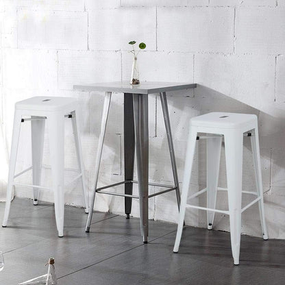 30 Inch Stacking Metal Bar Stool Indoor Outdoor Use