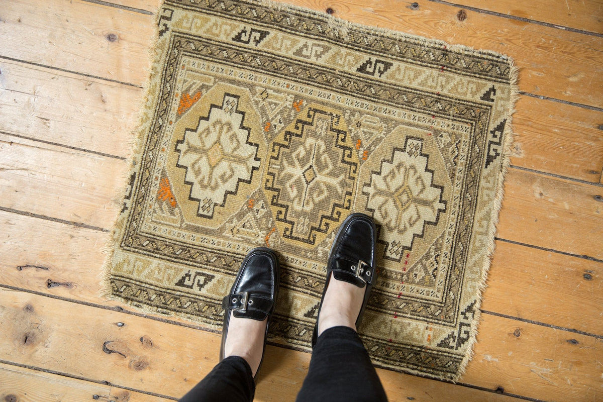 2x2.5 Antique Caucasian Square Rug Mat