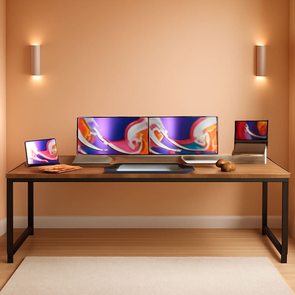 Rustic Brown 80 Inch Computer Desk For Home Office
