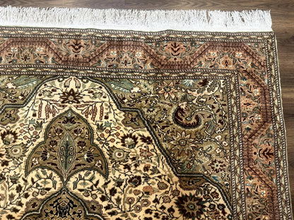 Turkish Sivas Rug 6x9, Floral Medallion, Vintage Handmade Wool Carpet