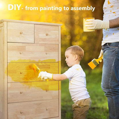 Unfinished Rubber Wood Six Drawer Dresser For DIY Finish
