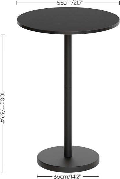 Round Counter height Bar Table Set Industrial Black