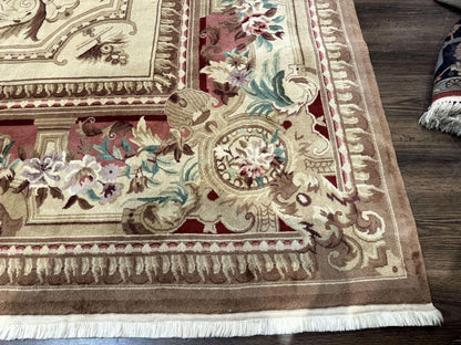 Palace Size Aubusson Rug 12x18, Extra Large, French European Carpet, Soft Wool Pile, Elegant