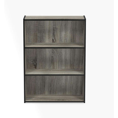 Pasir 3 Tier Open Shelf Bookcase in French Oak Grey