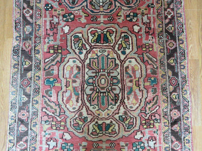 3' 9" X 10' 6" Semi Antique Handmade Turkish Wool Runner Rug