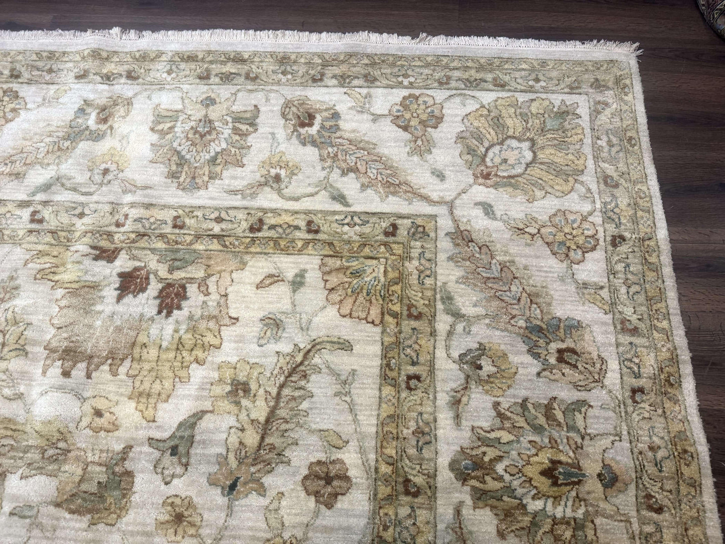 Palace Size Rug 12x15, Neutral Light Colors, Oat, Peshawar Chobi Oushak Rug, Handmade Wool Rug