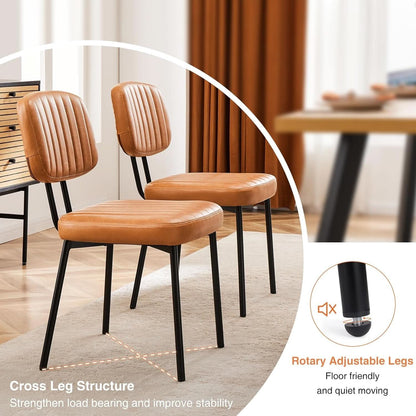 Brown Mid Century Modern Upholstered Dining Chair Set Of 4