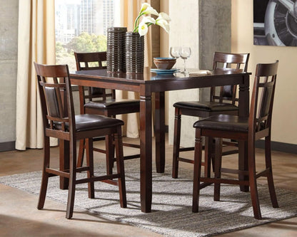 Counter Height Dining Set Brown With Table And 4 Barstools