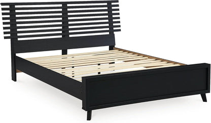 Modern Black Queen Slat Headboard Stylish Bedroom Design