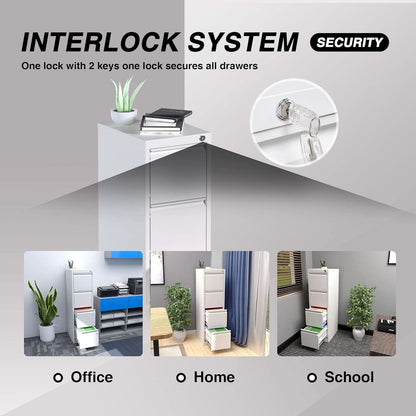 4 Drawer Metal Vertical Locking File Cabinet For Letter And Legal Files