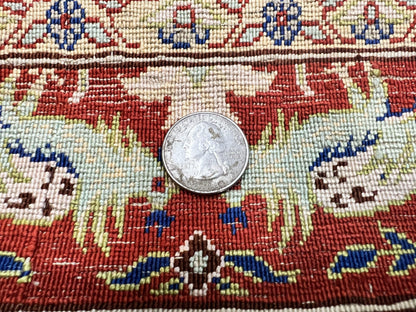 Silk Turkish Hereke Rug 2x3, Peacocks Birds, Signature from Master Weaver, Super Finely Hand Knotted 550 KPSI, Animal Pictorials