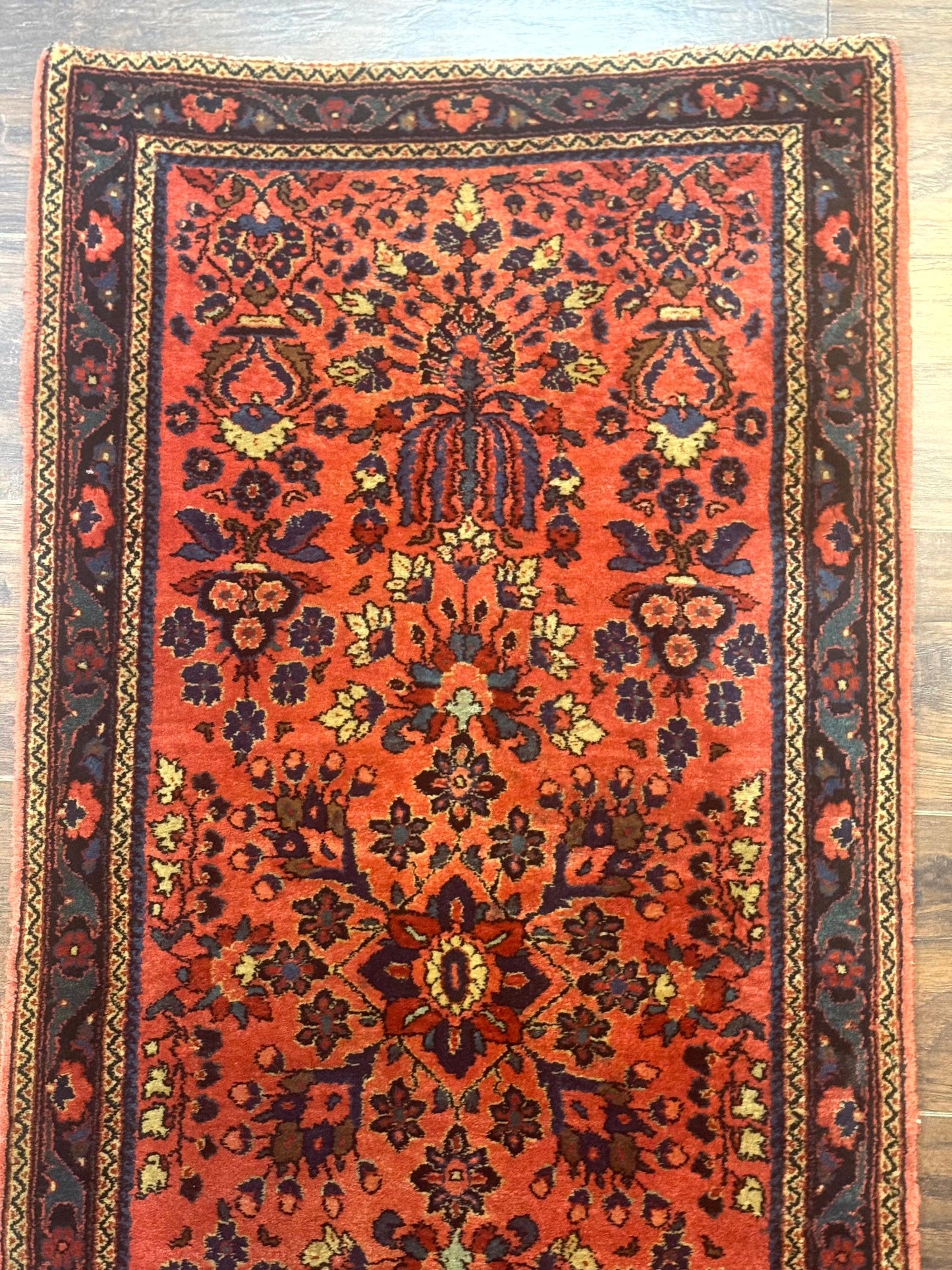 Antique Persian Sarouk Rug 2x4, Red, Fine 260 KPSI