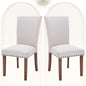 Beige Upholstered Parsons Chair With Nailhead Trim