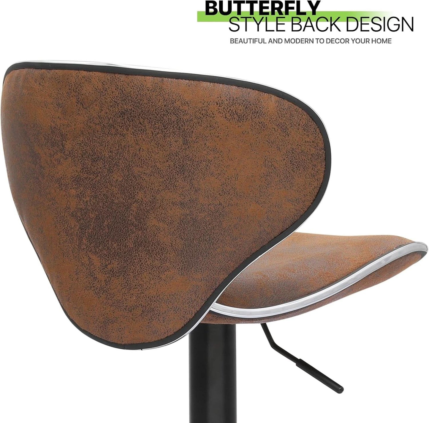 Bar Stools Set Of 2 Adjustable Counter Height PU Leather