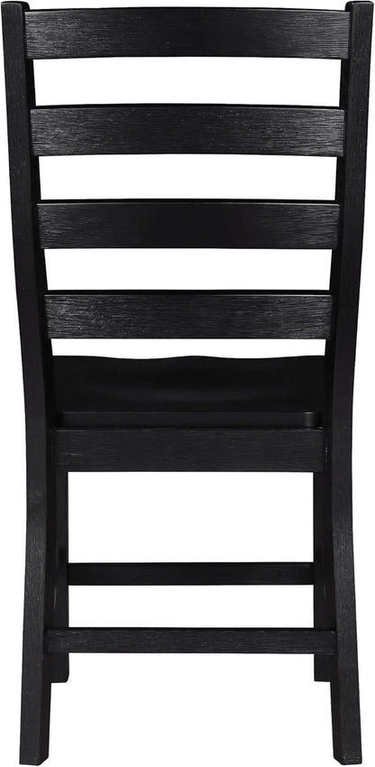 Black Dining Chairs Set Of 2 With Solid Wood Legs And Footrest