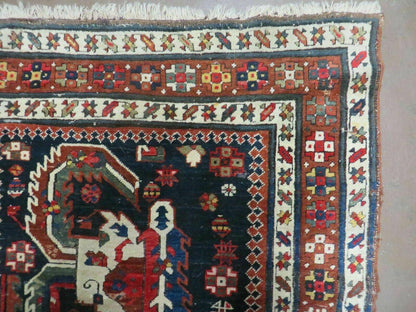 3' 7" X 14' Antique Handmade Caucasian Wool Rug Carpet Nice