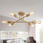 Gold Modern Sputnik Chandelier With 6 Adjustable Lights