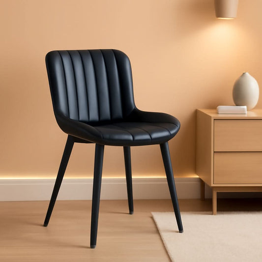 Black Upholstered Dining Chairs Set Of Two Modern Kitchen