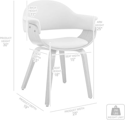 Adalyn Faux Leather Dining Room Accent Chair Gray Black Wood Base