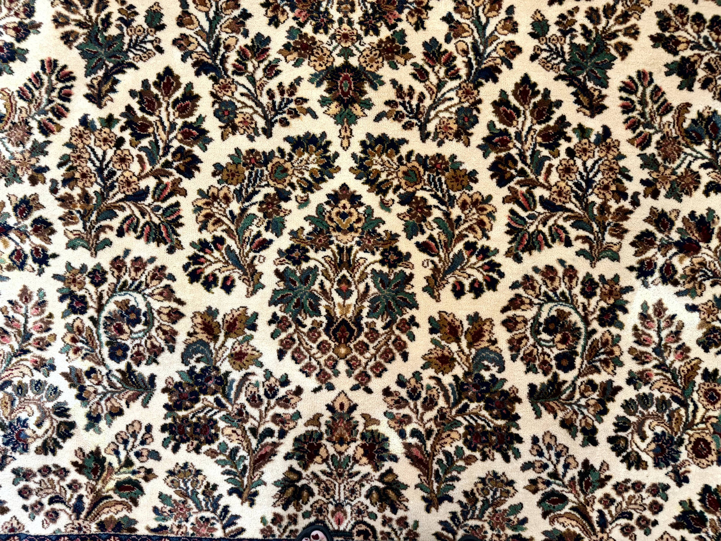 Karastan Rug 8.8 x 10.6 Ivory Sarouk #700/760, Wool Discontinued Original 700 Series